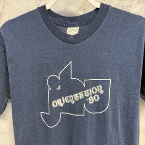 Vintage 1980 Orientation T Shirt Mens Large Blue Single Stitch